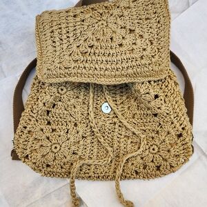Handcrafted Tan Crochet‎ Bag